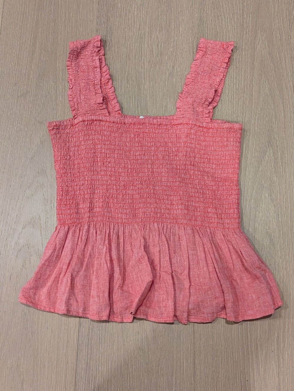 Smocked Ruffle Top - Dusty Pink/Red